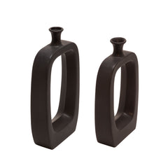 14" Vase W/Cutout, Black