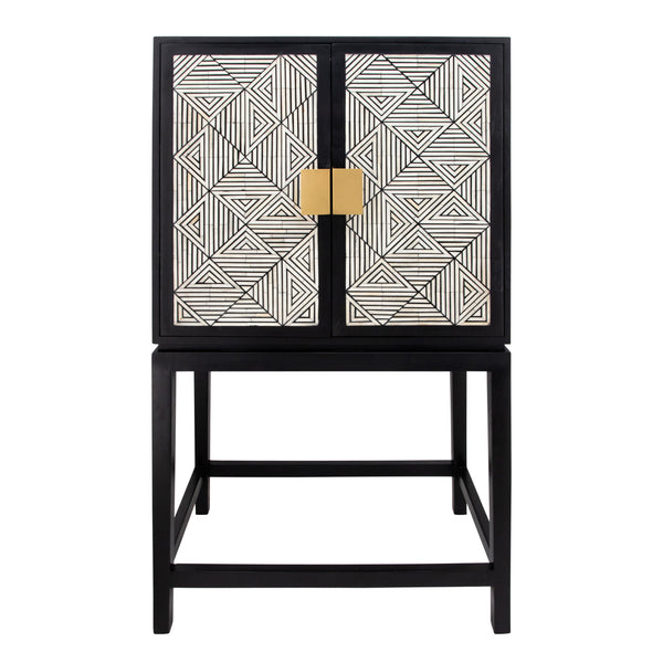 54" Wood 2-Door Cabinet, Black
