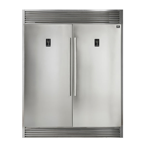 FORNO Rizzuto 60" Professional Refrigerator and Freezer Built-in Look With Decorative Grill FFFFD1933-60S