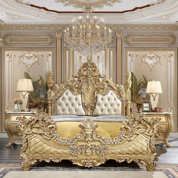 Homey Design Luxury Hd-1801 - Ck 5Pc Bedroom Set-Iron Home Concepts