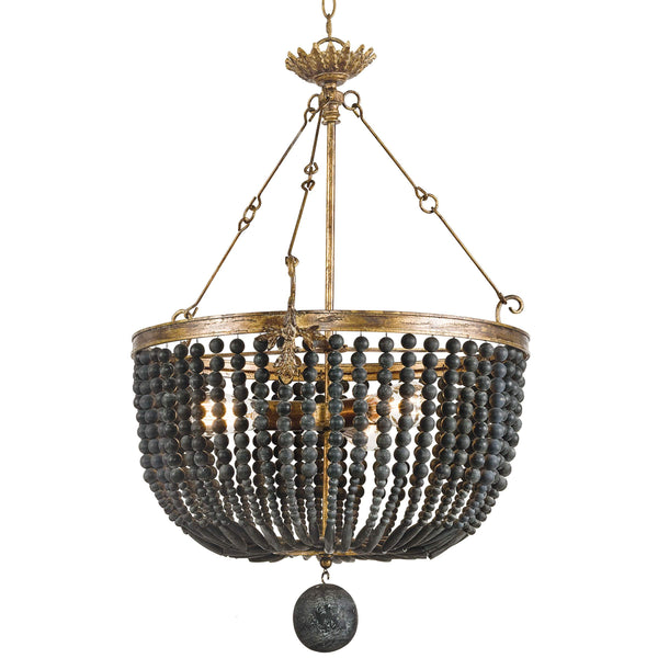Regina Andrew Fabian Wood Bead Chandelier-Ceiling Fixtures-Iron Home Concepts
