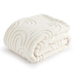 Bedsure White Throw Blanket for Couch - Super Soft Cozy Fleece Blankets for Women, Cute Small Blanket for Girls, Cream Blanket, 50x60 Inches