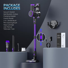 Cordless Vacuum Cleaner, 20KPA Stick Vacuum with LED Display, 2 Modes 6 in 1 Lightweight Cordless Stick Vacuum Cleaner with 40Min Detachable Battery Vacuum Cleaner for Home Hard Floor Car Carpet