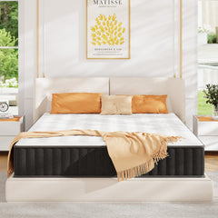 pengucool 10 Inch Mattress Full Size, Memory Foam Mattress in a Box, Cooling Charcoal Medium Firm Mattresses for Back Pain Relief, CertiPUR-US, Fiberglass Free & Support Comfort