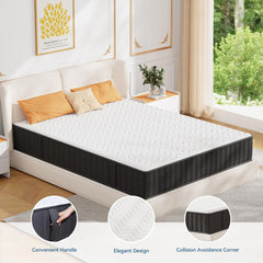 pengucool 10 Inch Mattress Full Size, Memory Foam Mattress in a Box, Cooling Charcoal Medium Firm Mattresses for Back Pain Relief, CertiPUR-US, Fiberglass Free & Support Comfort