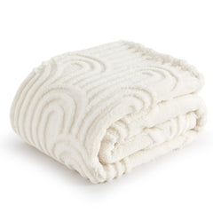 Bedsure White Throw Blanket for Couch - Super Soft Cozy Fleece Blankets for Women, Cute Small Blanket for Girls, Cream Blanket, 50x60 Inches