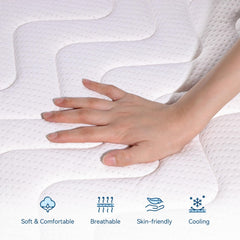 pengucool 10 Inch Mattress Full Size, Memory Foam Mattress in a Box, Cooling Charcoal Medium Firm Mattresses for Back Pain Relief, CertiPUR-US, Fiberglass Free & Support Comfort