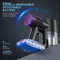 Cordless Vacuum Cleaner, 20KPA Stick Vacuum with LED Display, 2 Modes 6 in 1 Lightweight Cordless Stick Vacuum Cleaner with 40Min Detachable Battery Vacuum Cleaner for Home Hard Floor Car Carpet