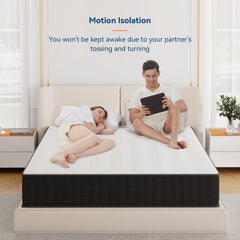 pengucool 10 Inch Mattress Full Size, Memory Foam Mattress in a Box, Cooling Charcoal Medium Firm Mattresses for Back Pain Relief, CertiPUR-US, Fiberglass Free & Support Comfort
