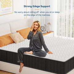pengucool 10 Inch Mattress Full Size, Memory Foam Mattress in a Box, Cooling Charcoal Medium Firm Mattresses for Back Pain Relief, CertiPUR-US, Fiberglass Free & Support Comfort