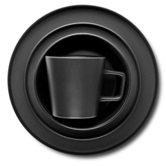 Stone Lain Coupe Dinnerware Set, Service For 4, Black Matte