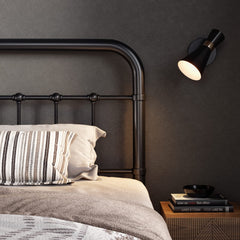 Allewie Queen Size Metal Platform Bed Frame with Victorian Style Wrought Iron-Art Headboard/Footboard, No Box Spring Required, Black