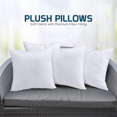 Utopia Bedding Throw Pillows (Set of 4, White), 20 x 20 Inches Pillows for Sofa, Bed and Couch Decorative Stuffer Pillows