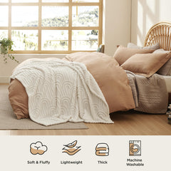 Bedsure White Throw Blanket for Couch - Super Soft Cozy Fleece Blankets for Women, Cute Small Blanket for Girls, Cream Blanket, 50x60 Inches