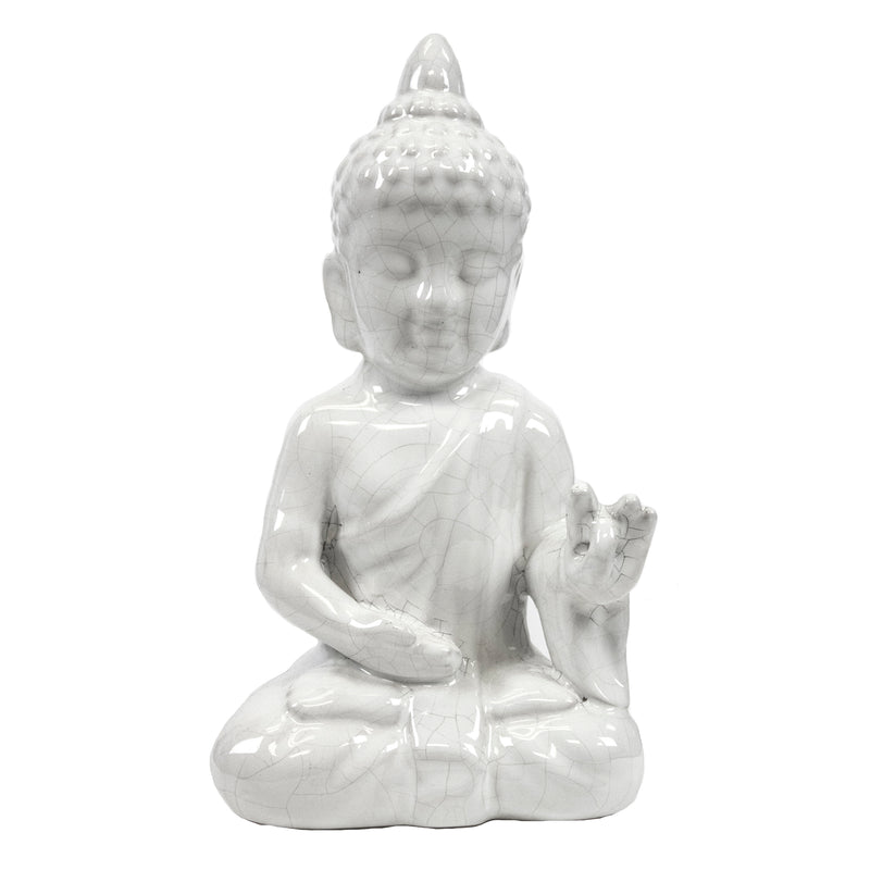 White Ceramic Seated Buddha