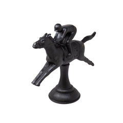 Black Horse & Jockey Figurine