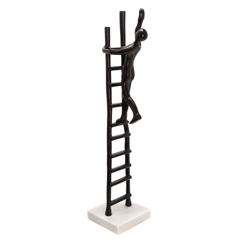 Black Ladder Sculpture, Person Climbing