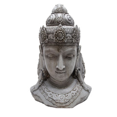 Resin 33" Buddha Head, Grey