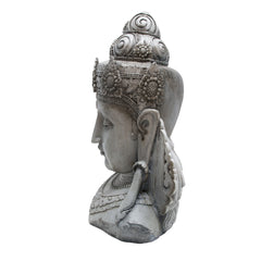 Resin 33" Buddha Head, Grey