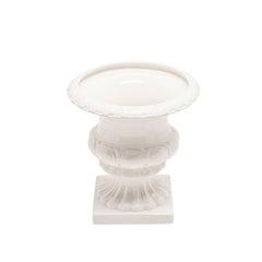 White Footed Ceramic Urn 12"