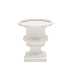 White Footed Ceramic Urn 12"