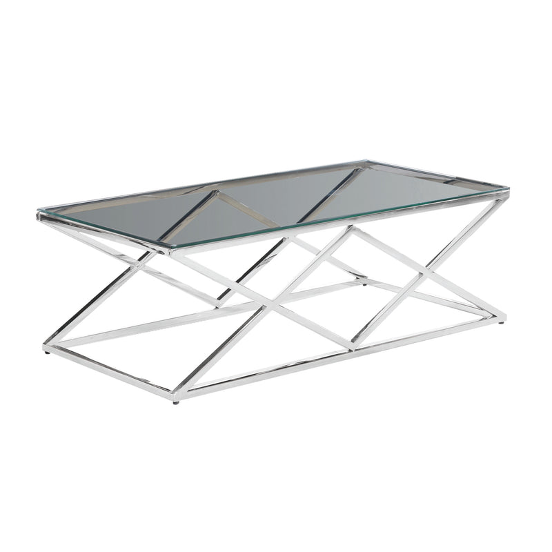 Silver/Glass Diamond Cocktail Table, Kd