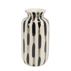 Ceramic Vase 10"H, Black/White