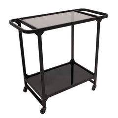 Metal & Glass Bar Cart, Black