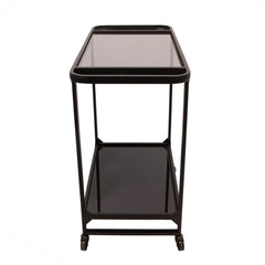 Metal & Glass Bar Cart, Black