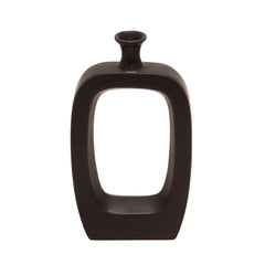 14" Vase W/Cutout, Black