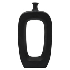 24" Vase W/ Cut-Out, Black