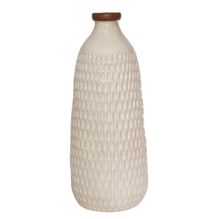 Ceramic 16" Dimpled Vase, Ivory