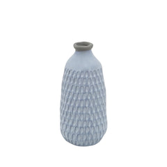 Ceramic 9" Organic Dimpled Vase, Blue