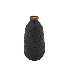 9" Dimpled Vase, Black