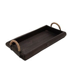 S/2 Wood Trays, Black