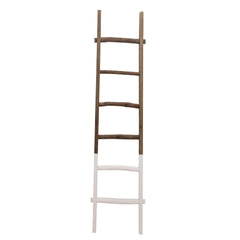 Wooden , Decorative 76" Ladder, 2-Tone White