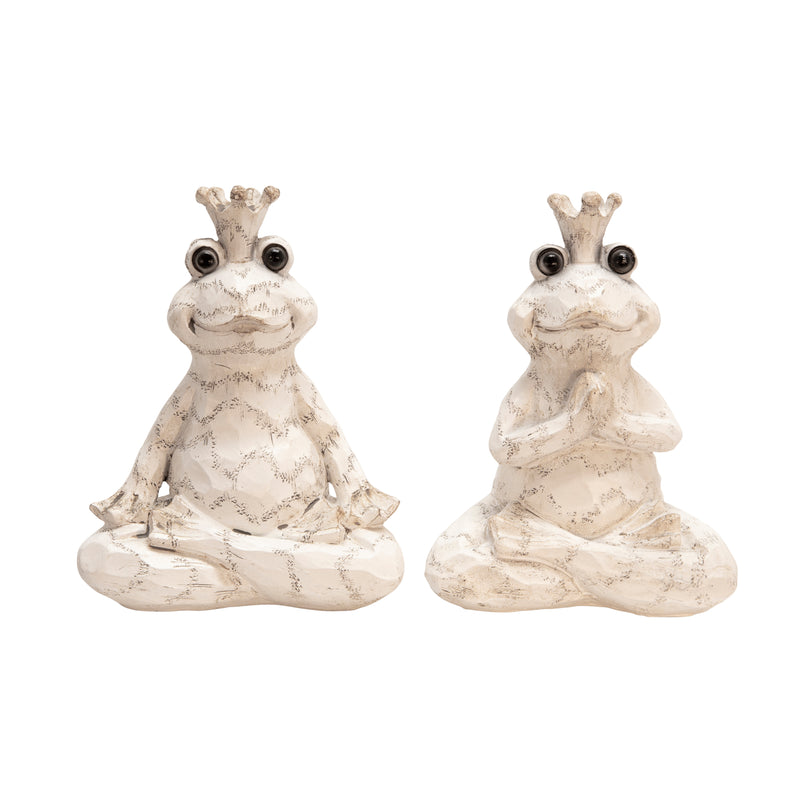 S/2 Resin Yoga Frogs 6.75