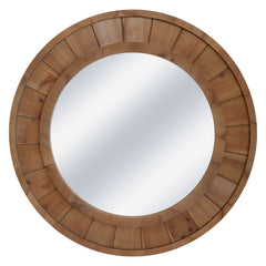 Wood Frame 28" Wall Mirror, Brown Wb