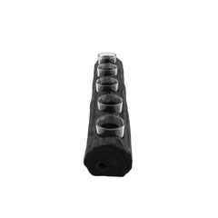 Wood 23.25" Log 5 Cup Tea Light Holder, Black