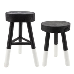 Wooden 22" 2-Tone Stool, Black