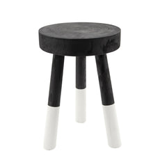 Wooden 18" 2-Tone Stool, Black