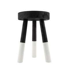 Wooden 18" 2-Tone Stool, Black