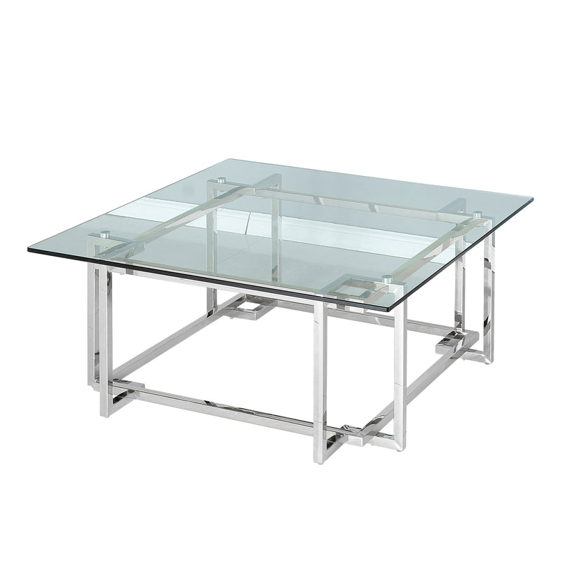 Stainless Steel Cocktail Table, Silver