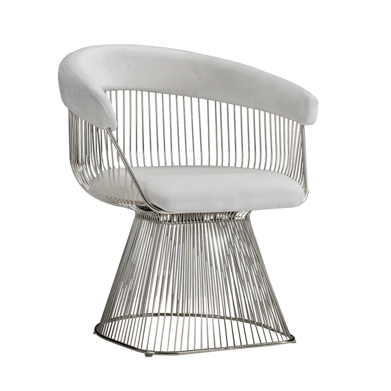 Strand Chair, White/Silver