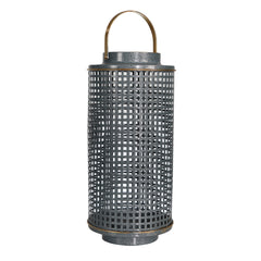 Metal 14" Grid Candle Holder,Turq