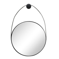 Metal 27" Oval Mirror, Black