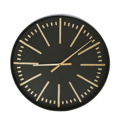 Metal 24" Wall Clock, Black/Gold Wb