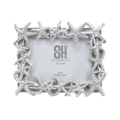 Polyresin 5X7" Starfish Photo Frame, Silver