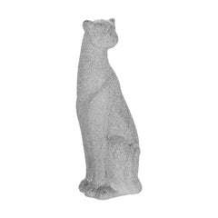 Ceramic 12" Leopard Figurine, Silver