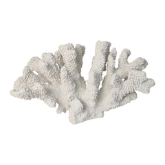 Polyresin 7" Coral Decor, White